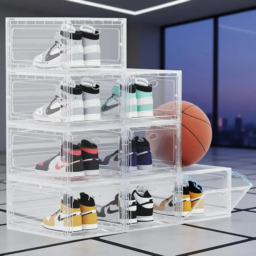 Stackable XXL Shoe Storage Boxes, 8-Pack Clear Plastic Shoe Organizers for Large Sneakers
Stackable XXL Shoe Storage Boxes, 8-Pack Clear Plastic Shoe Organizers for Large Sneakers