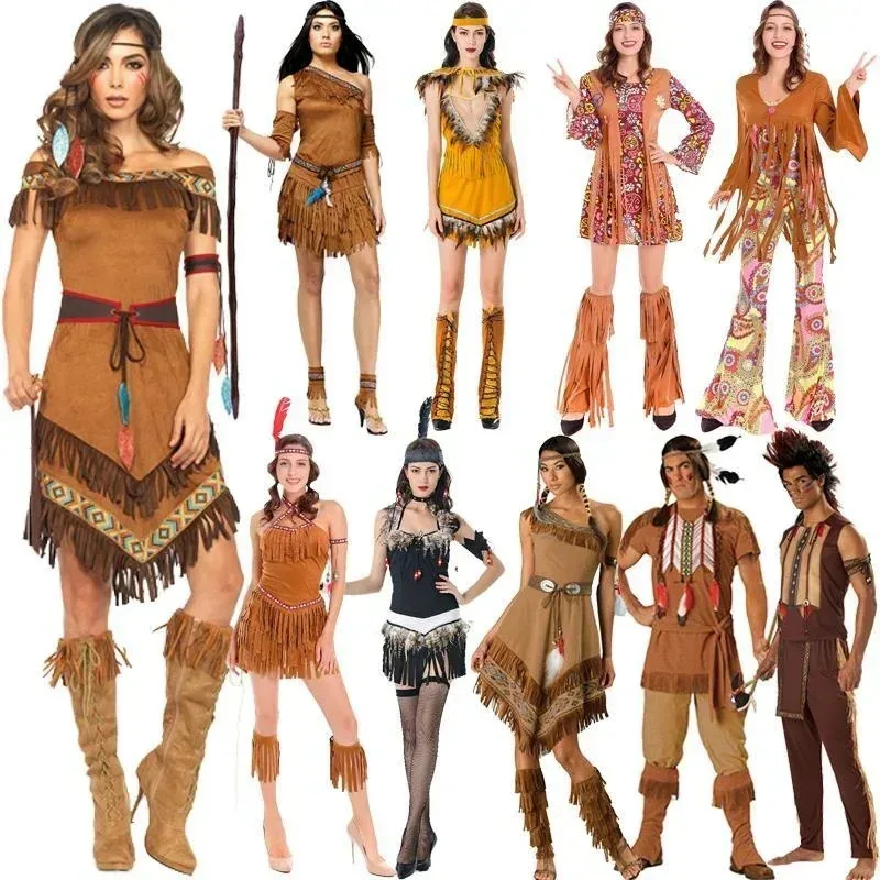 Halloween costumes men and women adults savage costumes cos primitive Indians African performance costumes R
Halloween costumes men and women adults savage costumes cos primitive Indians African performance costumes R