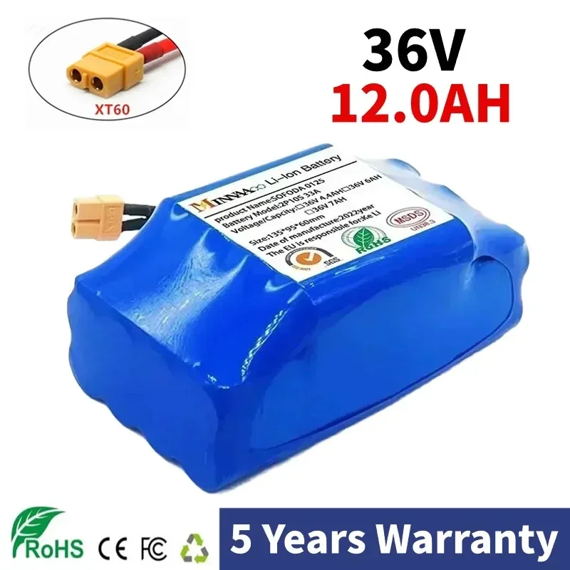 36V Battery pack 12000mAh Rechargeable Lithium ion battery for Electric self balancing Scooter HoverBoard unicycle
36V Battery pack 12000mAh Rechargeable Lithium ion battery for Electric self balancing Scooter HoverBoard unicycle