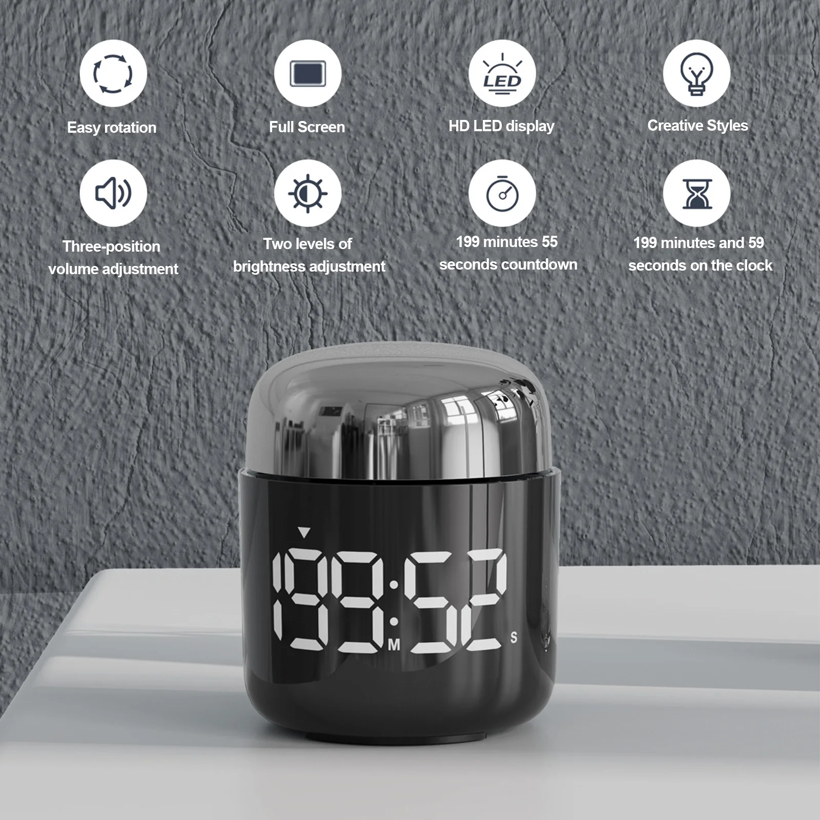 Creative Makeup Bottle Timer Full Screen LED Rotating 199 Minutes Countdown Timer Time Manager for Cooking Yoga Massage Fitness
Creative Makeup Bottle Timer Full Screen LED Rotating 199 Minutes Countdown Timer Time Manager for Cooking Yoga Massage Fitness