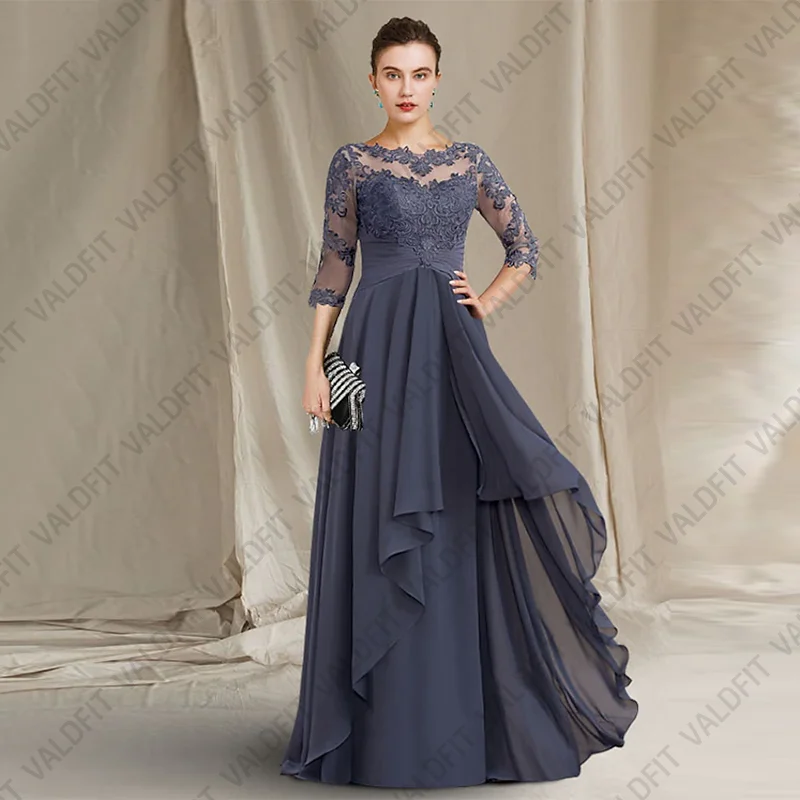 Customized Long Stormy Blue Mother of the Bride Dresses with Half Sleeves Wedding Party Dress vestidos para madre de novia 2024
Customized Long Stormy Blue Mother of the Bride Dresses with Half Sleeves Wedding Party Dress vestidos para madre de novia 2024