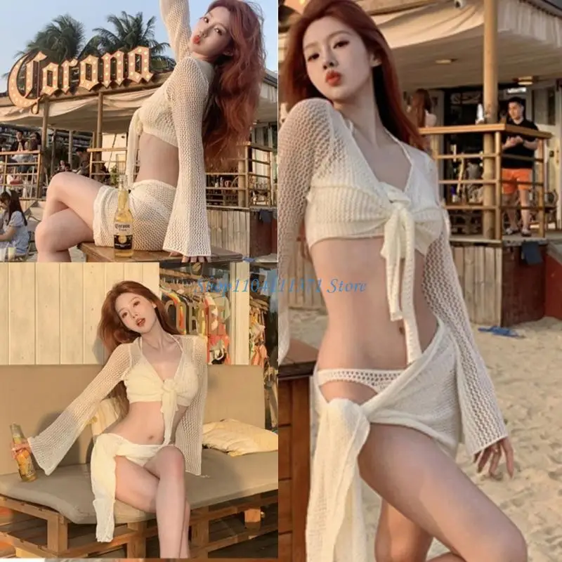 P9FC Womens Color Swimwear with Cover Up 4 Pieces Split Swimsuits for Beachwear
P9FC Womens Color Swimwear with Cover Up 4 Pieces Split Swimsuits for Beachwear