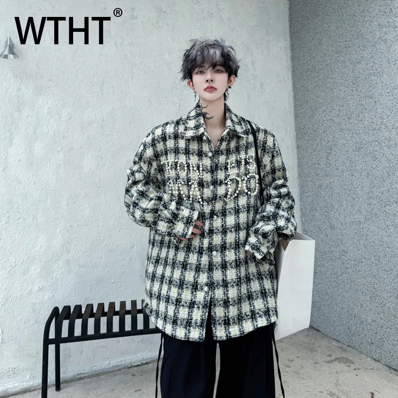 WTHT Fashion 2025 Autumn Men's Plaid Letter Beads Design Shirts Trendy Casual Turn Down Collar Long Sleeves Tops Male 2A1703
WTHT Fashion 2025 Autumn Men's Plaid Letter Beads Design Shirts Trendy Casual Turn Down Collar Long Sleeves Tops Male 2A1703
