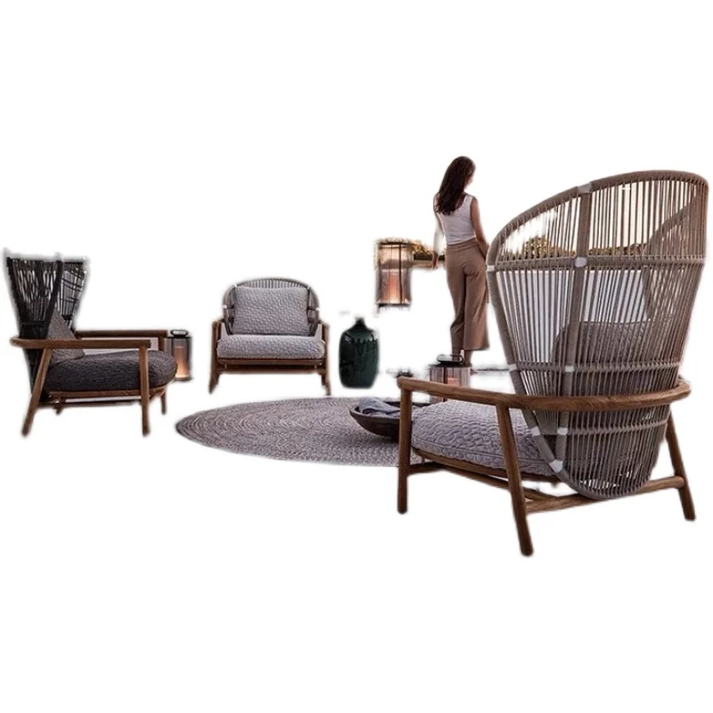 Outdoor leisure sofa teak villa garden terrace sun protection rattan chair rope furniture
Outdoor leisure sofa teak villa garden terrace sun protection rattan chair rope furniture