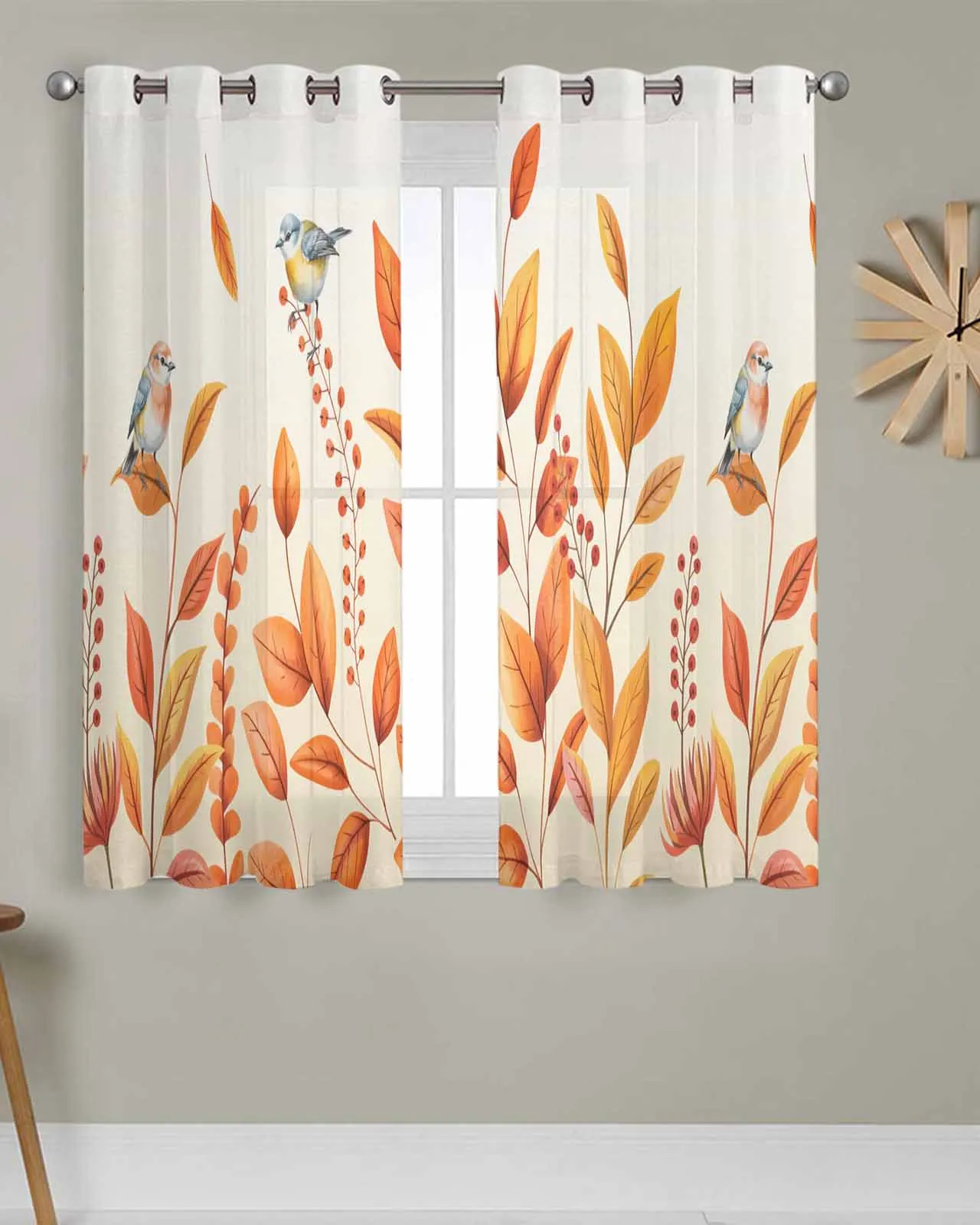 2pcs/set Tulle Window Curtains Pastoral Wind Autumn Plant for Living Room Bedroom Transparent Chiffon Sheer Voile Window Curtain
2pcs/set Tulle Window Curtains Pastoral Wind Autumn Plant for Living Room Bedroom Transparent Chiffon Sheer Voile Window Curtain