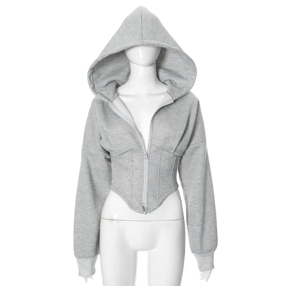 Unique Solid Color Hoodies Women Fish Bone Lower Hem Streetwear Cardigan Crop Top Irregular Long Sleeve Hooded Coat Spring
Unique Solid Color Hoodies Women Fish Bone Lower Hem Streetwear Cardigan Crop Top Irregular Long Sleeve Hooded Coat Spring
