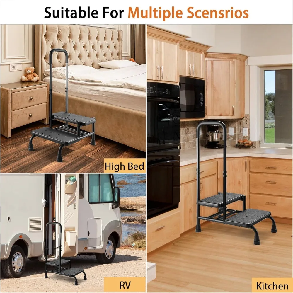 Табурет-ступенька с ручкой, нескользящей платформой и регулируемым поручником для пожилых людей, взрослых, высокие кровати, кухня, ванна
Табурет-ступенька с ручкой, нескользящей платформой и регулируемым поручником для пожилых людей, взрослых, высокие кровати, кухня, ванна