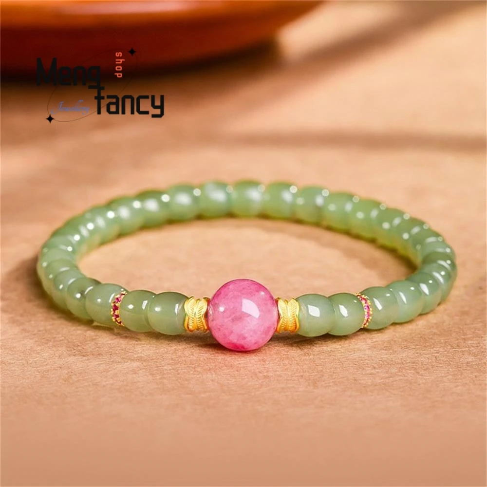 New Authentic Natural Old Material Hotan Jasper Jade Bead Bracelet Chinese High-end Gift Giving With Ancient Style Fine Jewelry
New Authentic Natural Old Material Hotan Jasper Jade Bead Bracelet Chinese High-end Gift Giving With Ancient Style Fine Jewelry