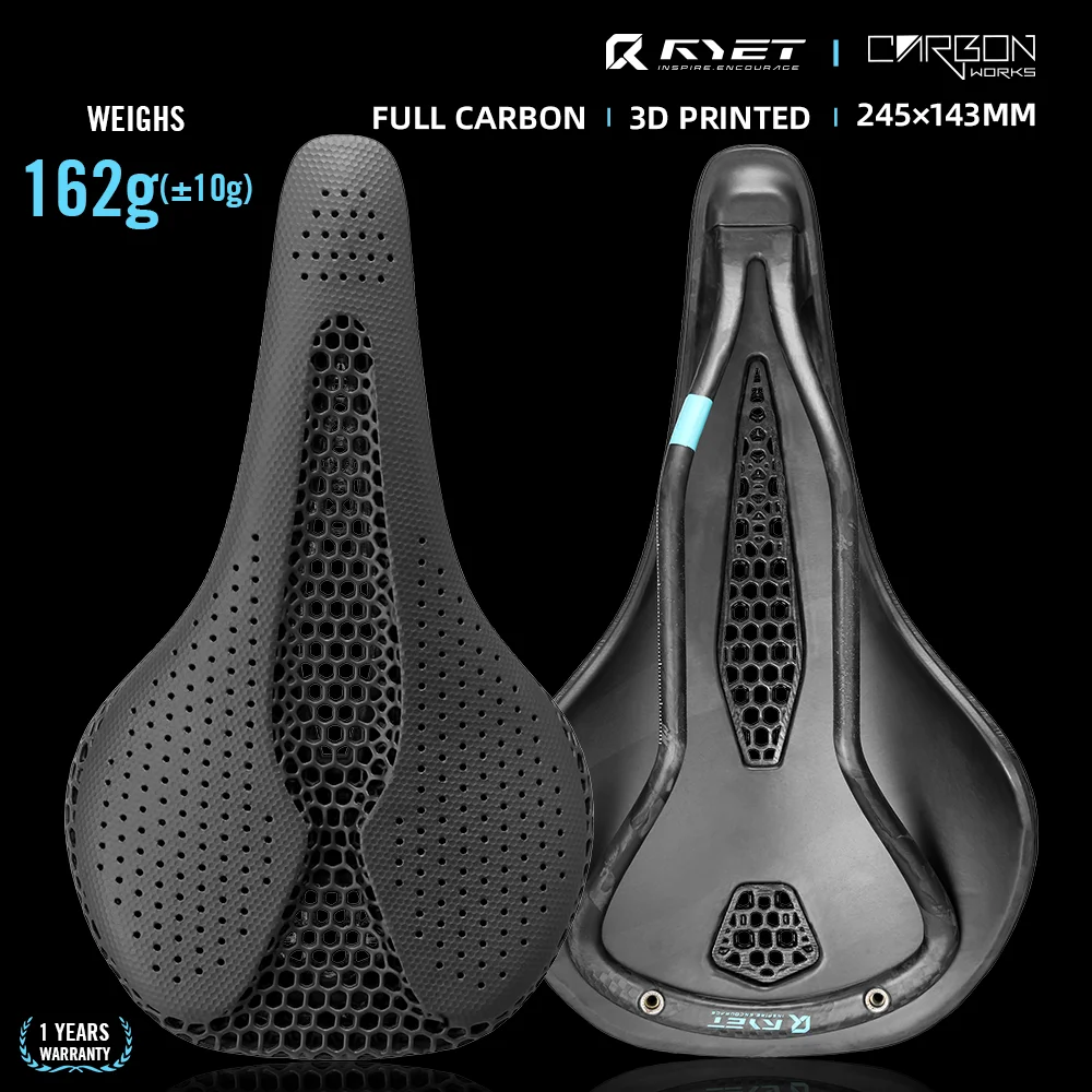 RYET Full Carbon 3D Printed Bike Saddle 245x143mm 162g 7x9mm Rail MTB Gravel Road Wide Bicycle Seat Bike Accessories
RYET Full Carbon 3D Printed Bike Saddle 245x143mm 162g 7x9mm Rail MTB Gravel Road Wide Bicycle Seat Bike Accessories