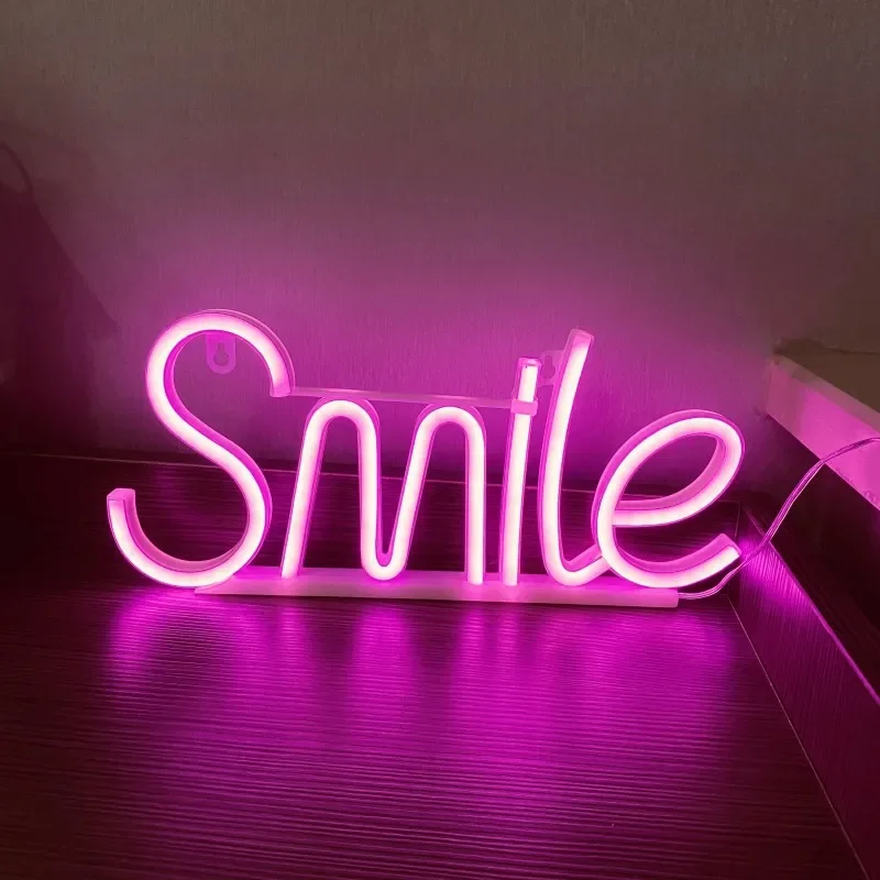 Smile Neon Sign USB Dimmable Wall Decor Smile Neon Light USB Powered Neon Lights Sign for Bedroom Kids gift Room Bar Party Decor
Smile Neon Sign USB Dimmable Wall Decor Smile Neon Light USB Powered Neon Lights Sign for Bedroom Kids gift Room Bar Party Decor