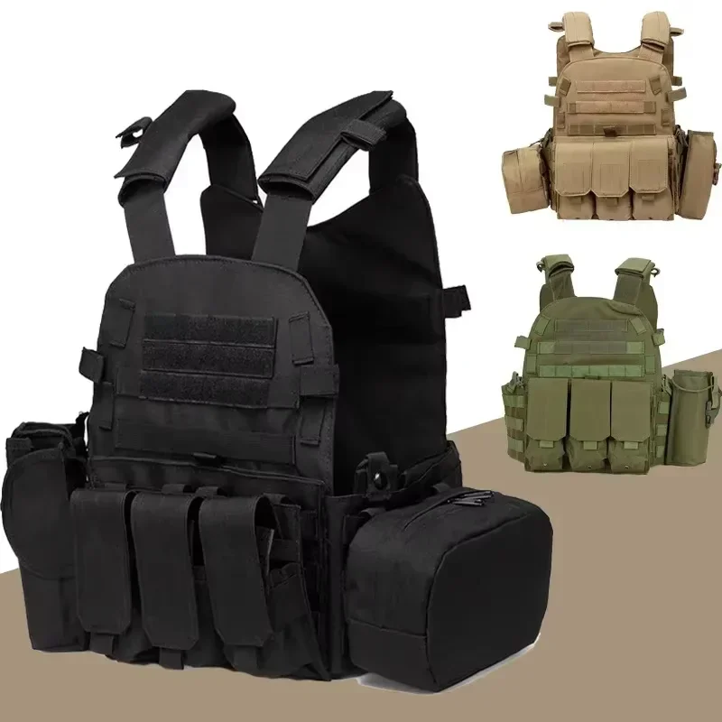 Нейлоновый тактический жилет MOLLE, камуфляжный, военный, армейский, для охоты на открытом воздухе, для страйкбола, для CS, боевой жилет-плитоносец
Нейлоновый тактический жилет MOLLE, камуфляжный, военный, армейский, для охоты на открытом воздухе, для страйкбола, для CS, боевой жилет-плитоносец
