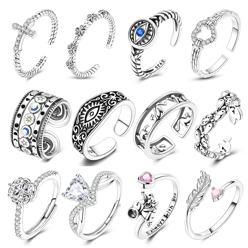 New Original 925 Sterling Silver Sparkling Zircon Patterned Eyes Star Moon Cross Ring For Women Fit Wedding Party Jewelry Gift
New Original 925 Sterling Silver Sparkling Zircon Patterned Eyes Star Moon Cross Ring For Women Fit Wedding Party Jewelry Gift