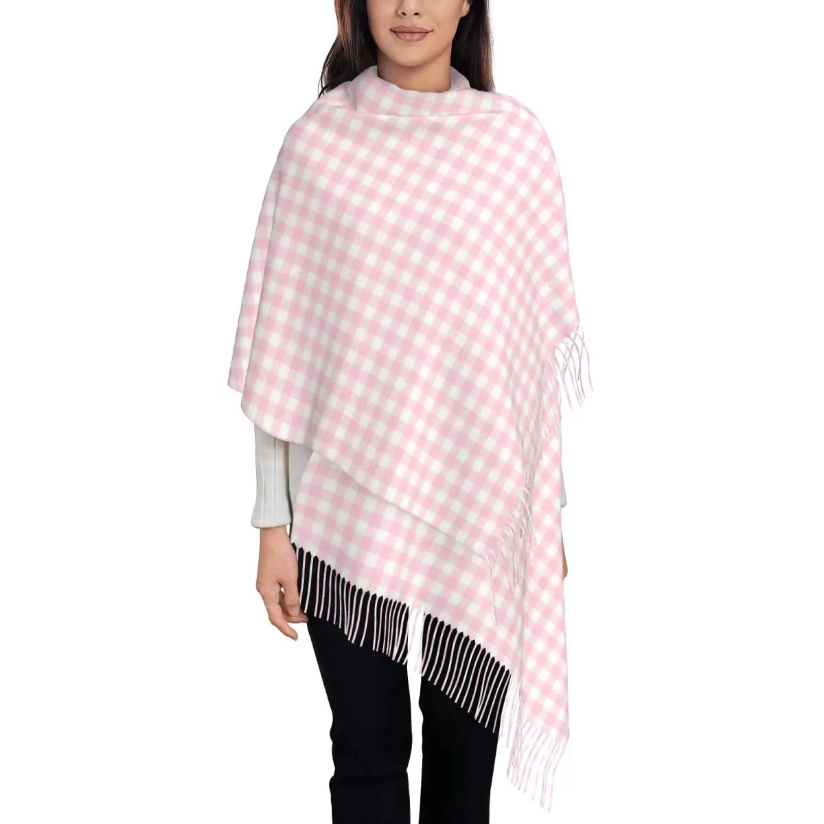Pink Plaid Gingham Scarf Wrap Women Long Winter Fall Warm Tassel Shawl Unisex Checkered Geometric Scarves
Pink Plaid Gingham Scarf Wrap Women Long Winter Fall Warm Tassel Shawl Unisex Checkered Geometric Scarves
