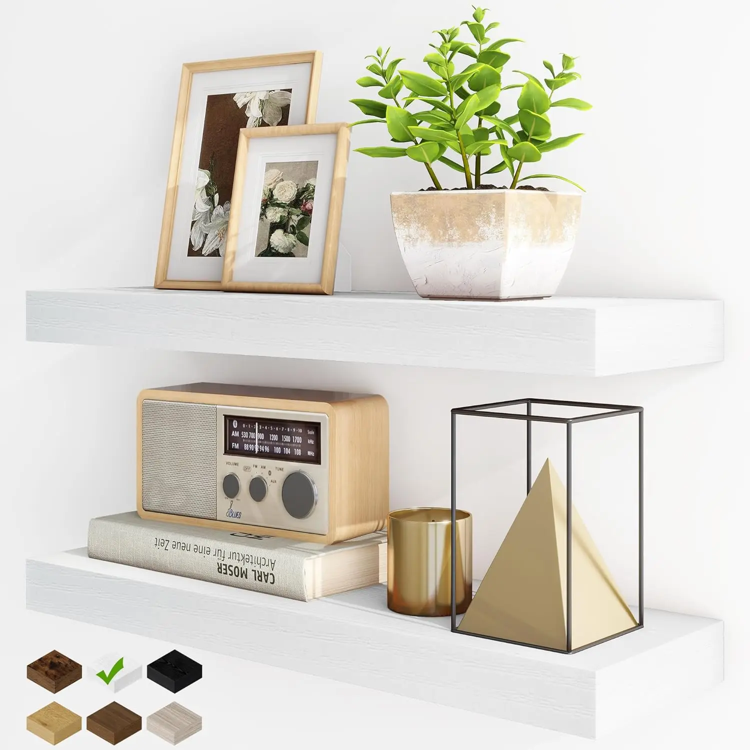 Floating Shelves for Wall, 24Inch Floating Shelves Set of 2, Hanging Shelf with Invisible Brackets, Wood Shelves for Li
Floating Shelves for Wall, 24Inch Floating Shelves Set of 2, Hanging Shelf with Invisible Brackets, Wood Shelves for Li