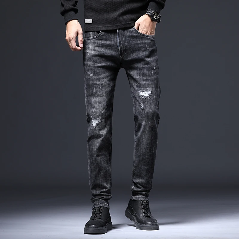 Distressed Ripped Jeans for Men Jeans Denim Pants Black Slim Fit Fashion Man Pants Clothing
Distressed Ripped Jeans for Men Jeans Denim Pants Black Slim Fit Fashion Man Pants Clothing
