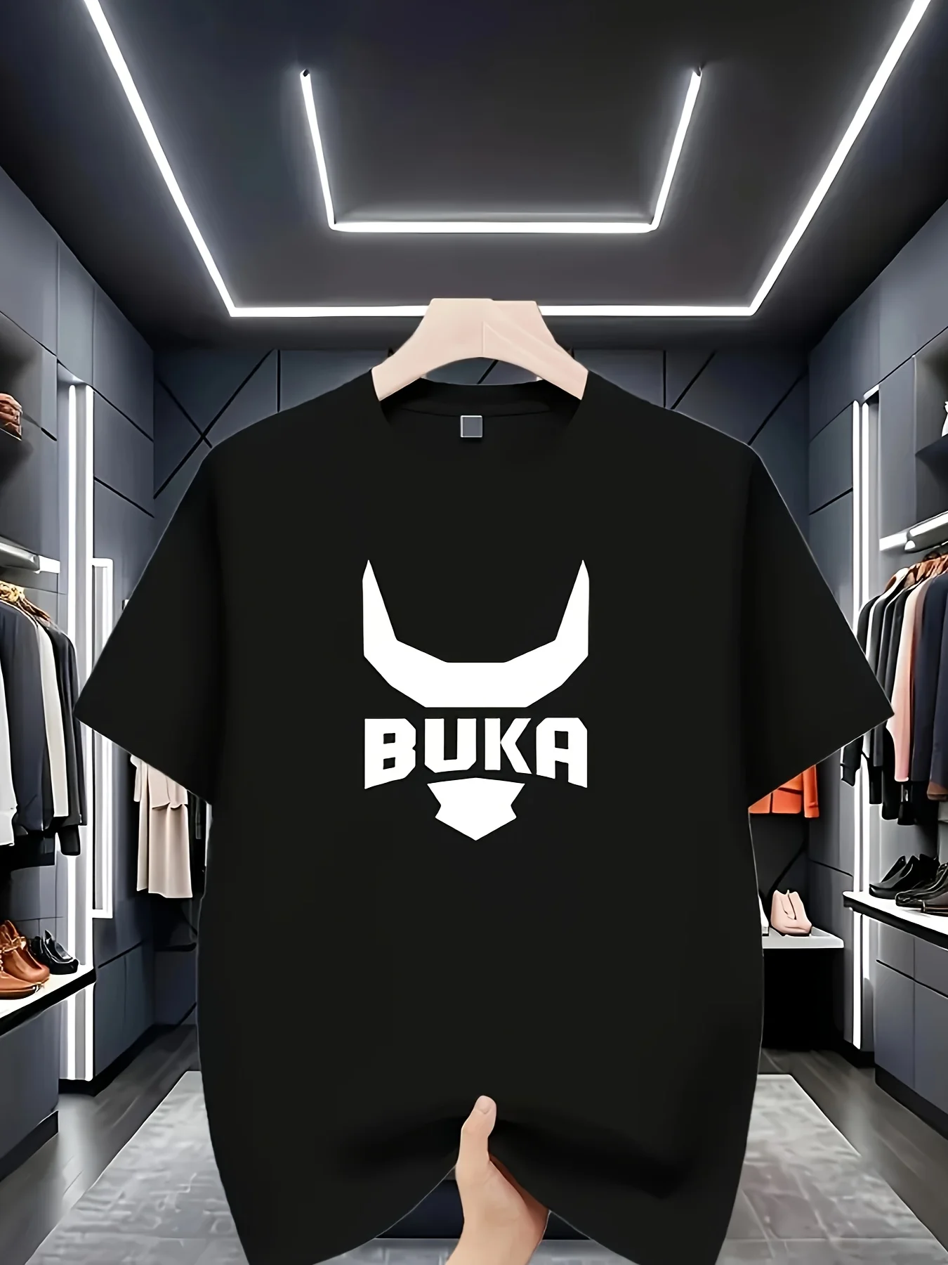 Men'S "BUKA" Bull Head Graphic Print T-Shirt - a Casual, Multi-Colored, Round-Neck Short-Sleeve Tee Made of Breathable
Men'S "BUKA" Bull Head Graphic Print T-Shirt - a Casual, Multi-Colored, Round-Neck Short-Sleeve Tee Made of Breathable