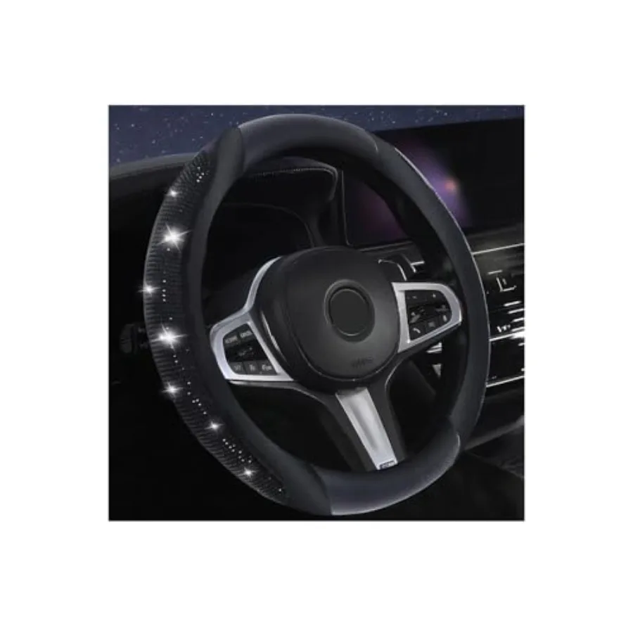 Bling Leather Steering Wheel Cover, Diamond Crystal Rhinestones Sparkly Steering Wheel Protector for Women Girls Soft Breathabl
Bling Leather Steering Wheel Cover, Diamond Crystal Rhinestones Sparkly Steering Wheel Protector for Women Girls Soft Breathabl