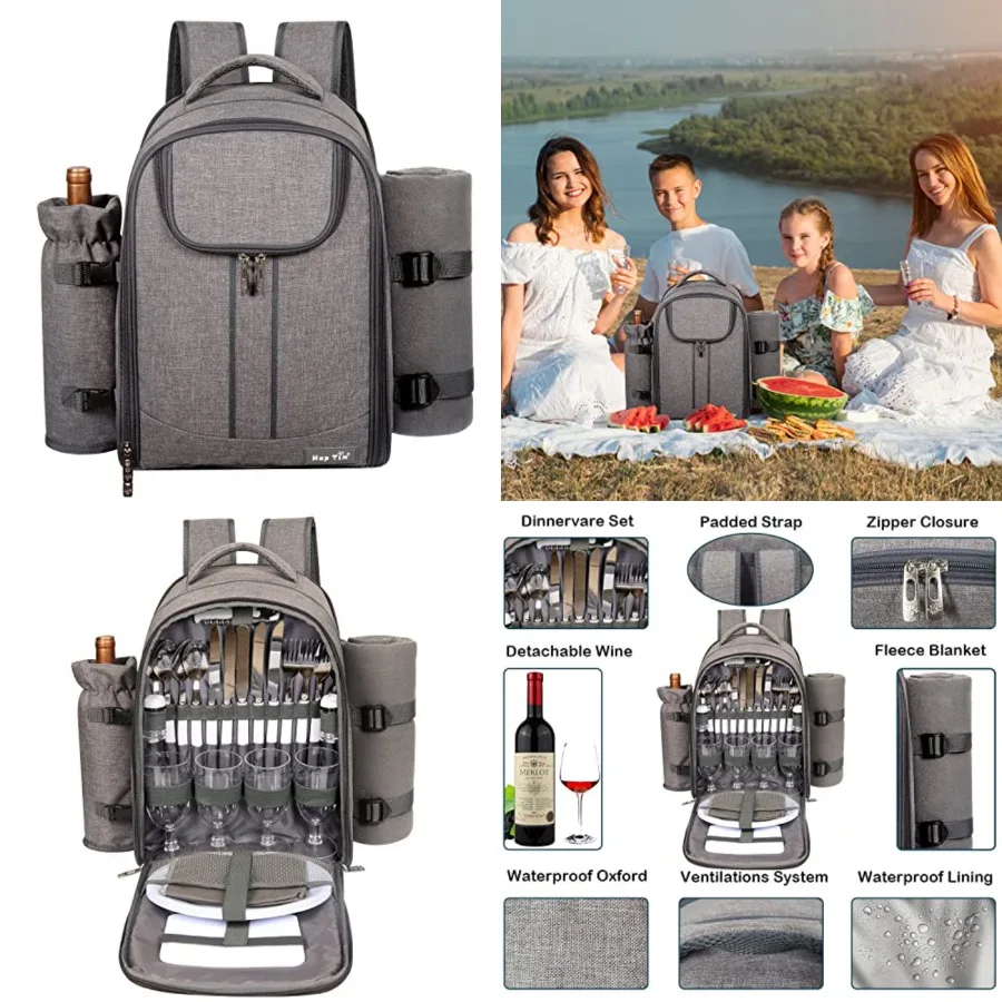 Picnic Basket Backpack for with Blanket, Wine Holder, Cooler Compartment, Cutlery Set, for Couples, Ideas, Engagement Gifts, 30
Picnic Basket Backpack for with Blanket, Wine Holder, Cooler Compartment, Cutlery Set, for Couples, Ideas, Engagement Gifts, 30