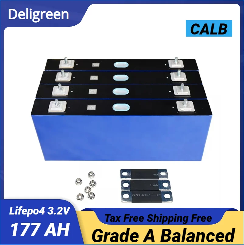 CALB 177Ah Lifepo4 Battery Grade A 3.2V Rechargeable Batteries 12V 24V Battery Pack DIY Cell For RV EV Golf Carts Solar Energy
CALB 177Ah Lifepo4 Battery Grade A 3.2V Rechargeable Batteries 12V 24V Battery Pack DIY Cell For RV EV Golf Carts Solar Energy