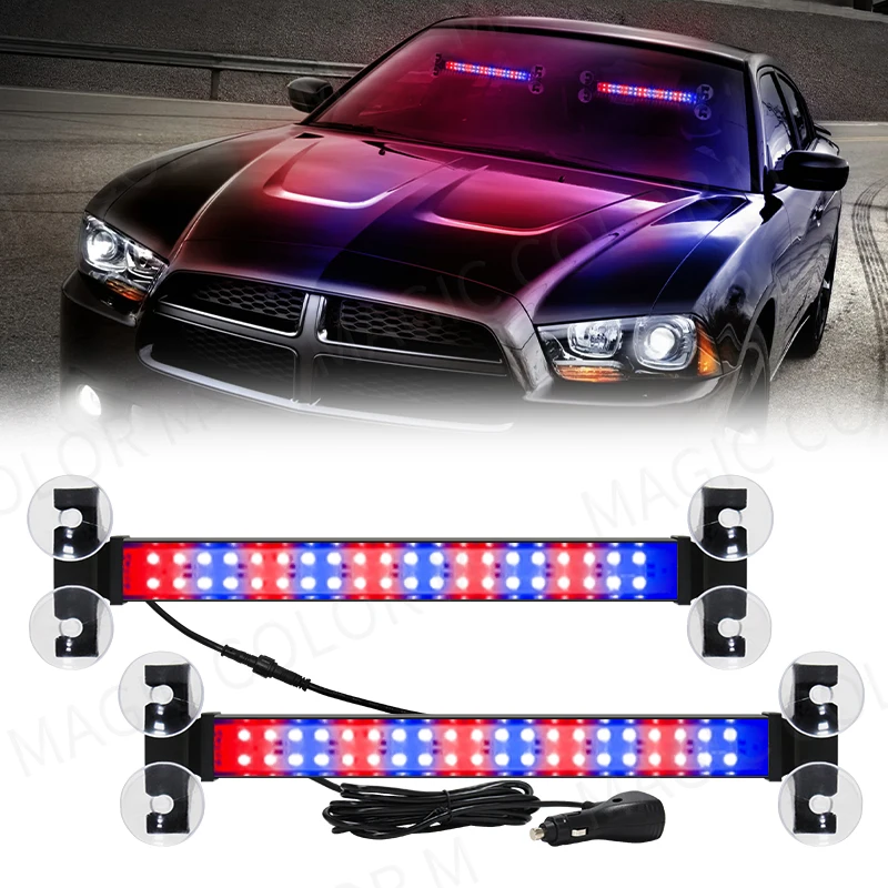 Magic colorM 40X2 LED Police Lights Red Blue Strobe Lamps Windshield Bar LED Emergency Warning Lights Car Traffic Flashlight 12V
Magic colorM 40X2 LED Police Lights Red Blue Strobe Lamps Windshield Bar LED Emergency Warning Lights Car Traffic Flashlight 12V