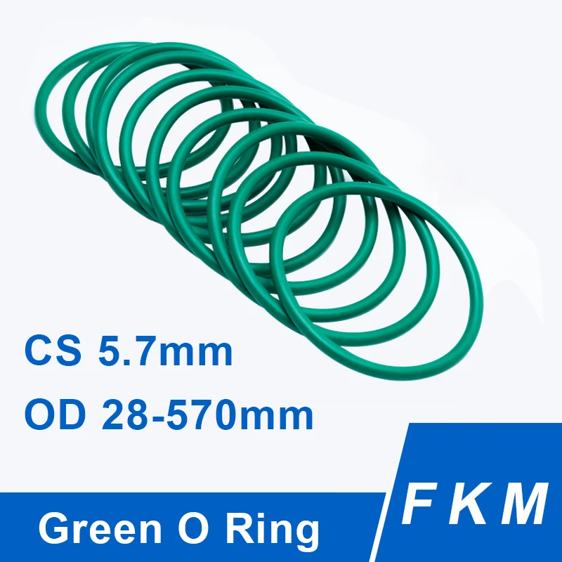 Green FKM O Ring Sealing Gasket CS 5.7mm OD 28-570mm Fluorine Rubber O Ring Insulation Oil High Temperature Resistance Washer
Green FKM O Ring Sealing Gasket CS 5.7mm OD 28-570mm Fluorine Rubber O Ring Insulation Oil High Temperature Resistance Washer