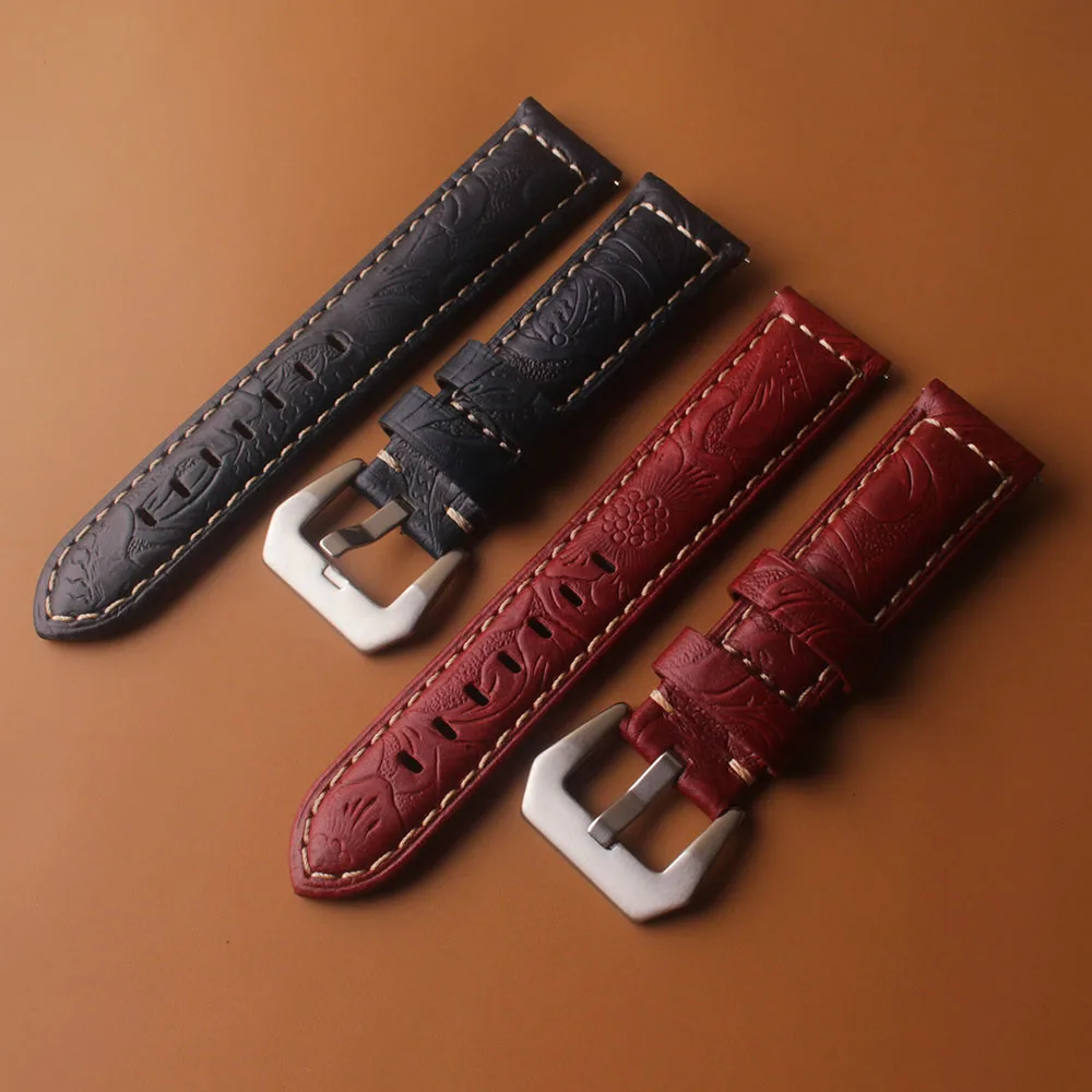 High Quality Watch bands Carved flower on the Watchband Fashion Strap Accessories Special men's Leather strap Blue Red 20mm 22mm
High Quality Watch bands Carved flower on the Watchband Fashion Strap Accessories Special men's Leather strap Blue Red 20mm 22mm