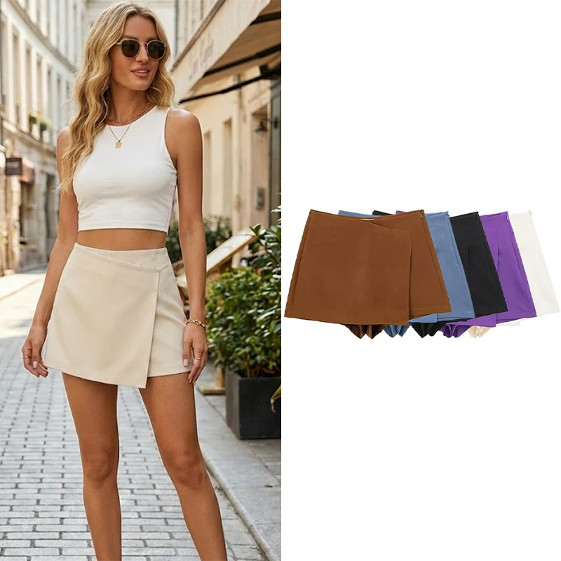 Willshela Women Fashion Solid Side Zipper Asymmetrical Mini Skirts Shorts Vintage High Waist Female Chic Lady Shorts
Willshela Women Fashion Solid Side Zipper Asymmetrical Mini Skirts Shorts Vintage High Waist Female Chic Lady Shorts