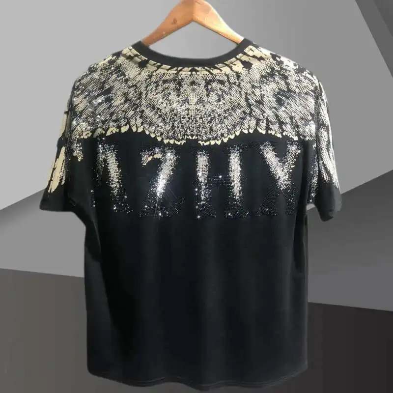Fashion Brand Short Sleeve T-shirt For Men 2025 Summer Letter Hot Drilling Man Tshirt Top Social Club Outfits Tee Shirt Homme
Fashion Brand Short Sleeve T-shirt For Men 2025 Summer Letter Hot Drilling Man Tshirt Top Social Club Outfits Tee Shirt Homme