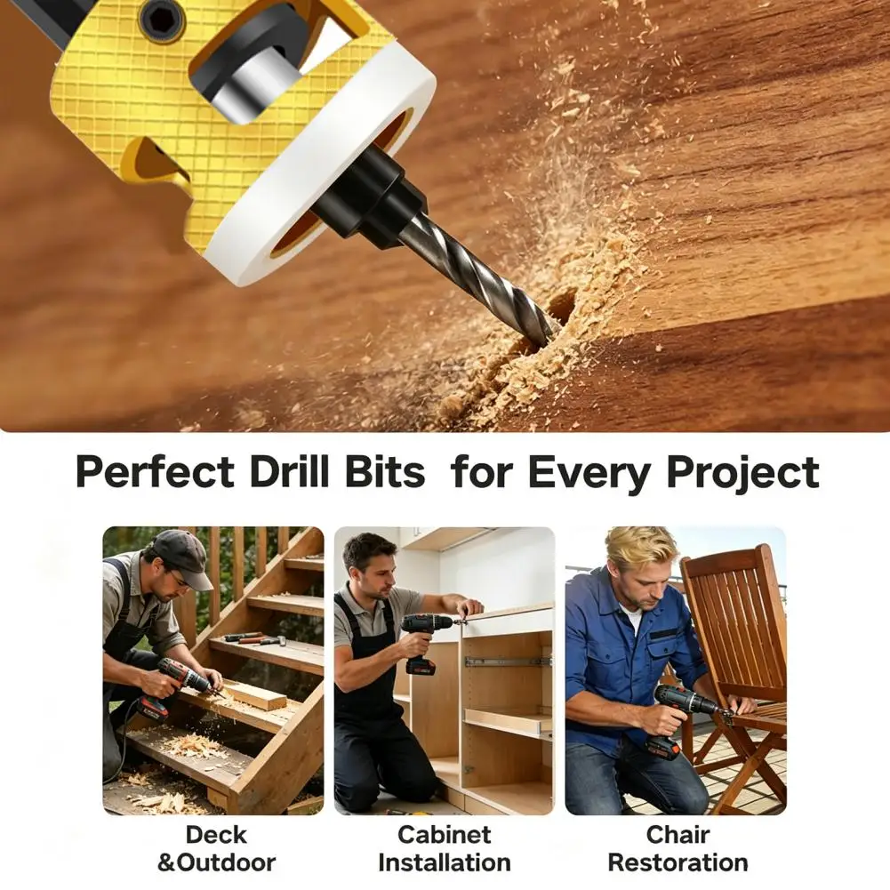 Mdf Drill Bit Set Countersink Drill Bits Set with Adjustable Depth Stop Collar Tct Alloy Dual-flute Two-flute Bits Aluminum
Mdf Drill Bit Set Countersink Drill Bits Set with Adjustable Depth Stop Collar Tct Alloy Dual-flute Two-flute Bits Aluminum