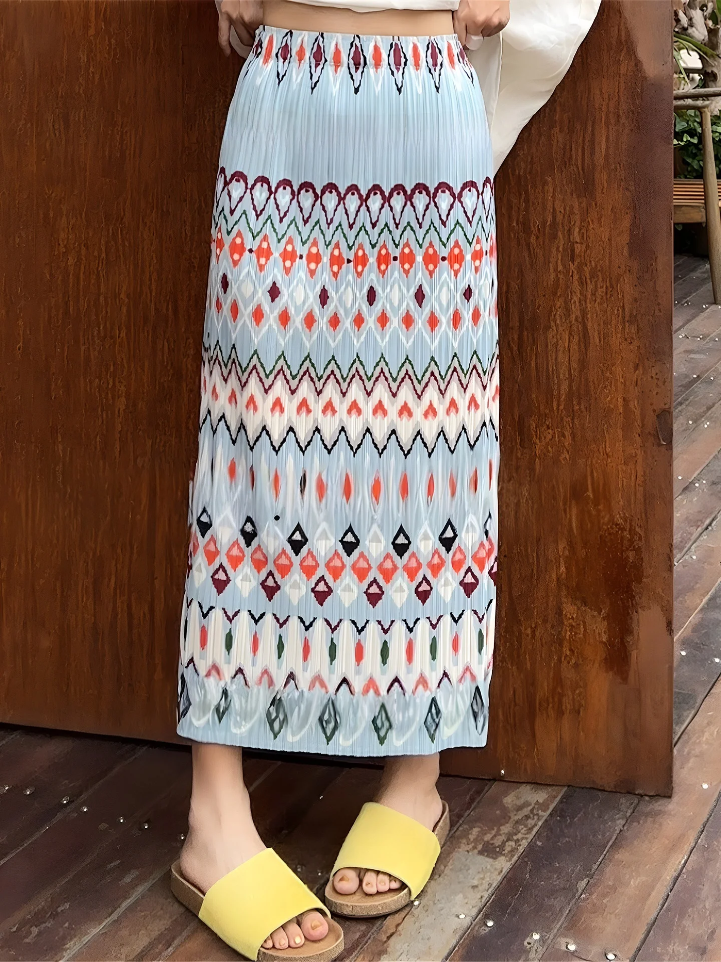 Geometric Print Vintage Miniature Elephant Pleated High Waist Slimming Skirt Women's Summer New Arrival Polyester Fiber
Geometric Print Vintage Miniature Elephant Pleated High Waist Slimming Skirt Women's Summer New Arrival Polyester Fiber