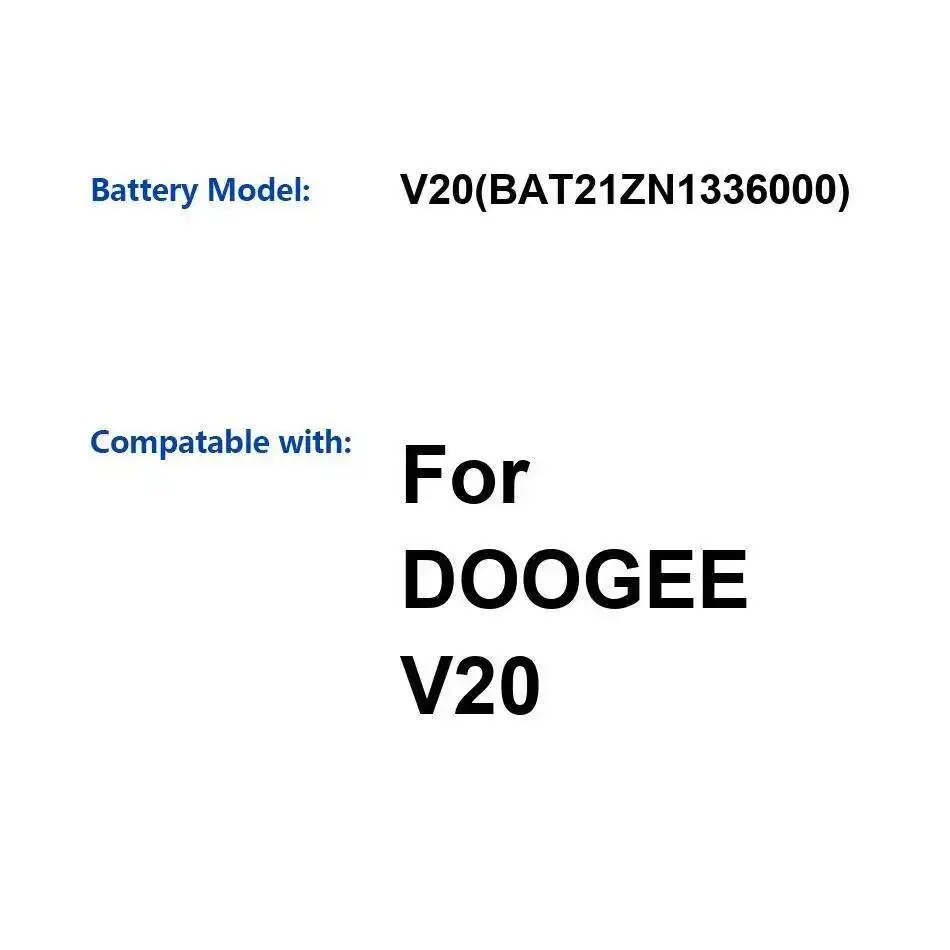 Аккумулятор мобильного телефона 6000 мАч для Doogee V20 BAT21ZN1336000, надежная замена премиум-класса
Аккумулятор мобильного телефона 6000 мАч для Doogee V20 BAT21ZN1336000, надежная замена премиум-класса