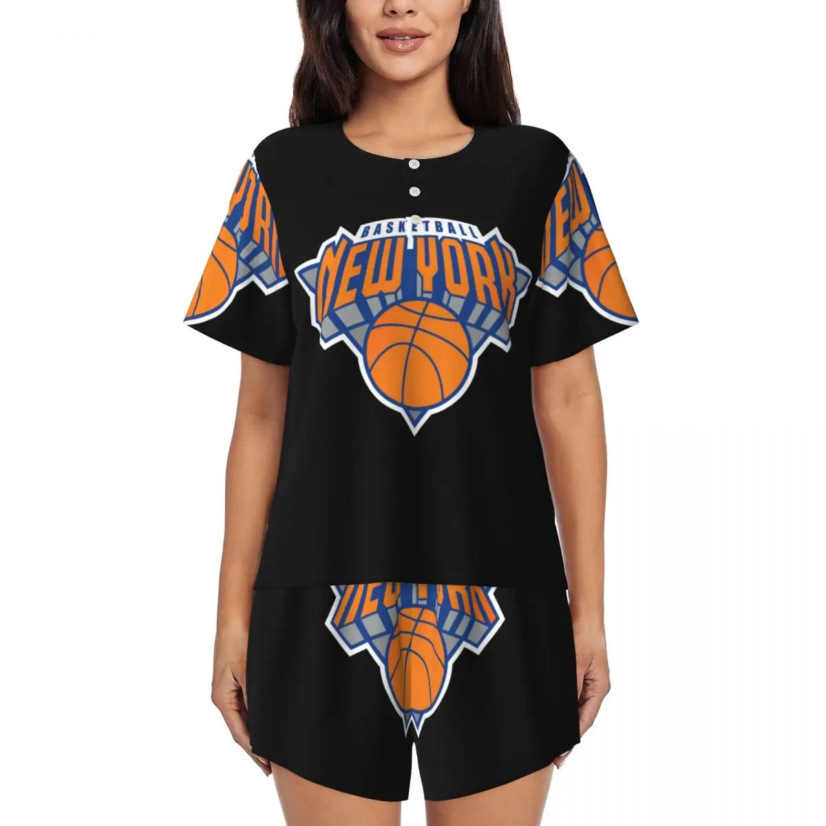 New York Basketball Round Neck Short Sleeve Nightgowns for Sleeping Sleepshirts Women Loose Pajama Set Short Pants
New York Basketball Round Neck Short Sleeve Nightgowns for Sleeping Sleepshirts Women Loose Pajama Set Short Pants