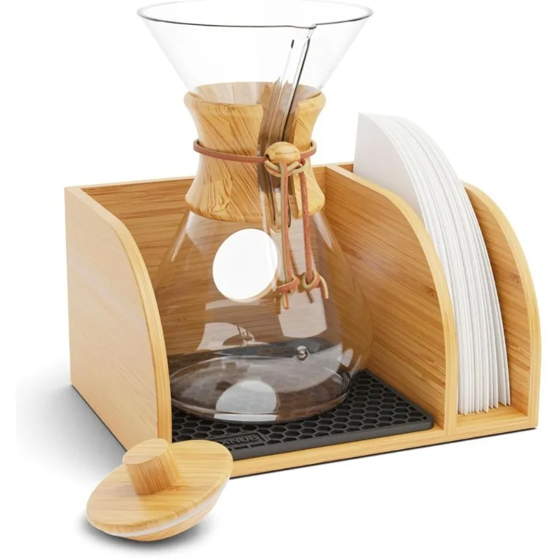 Caddy Lid for Pour Over Coffee Maker Bamboo Stand with Heatproof Mat Filter Holder
Caddy Lid for Pour Over Coffee Maker Bamboo Stand with Heatproof Mat Filter Holder