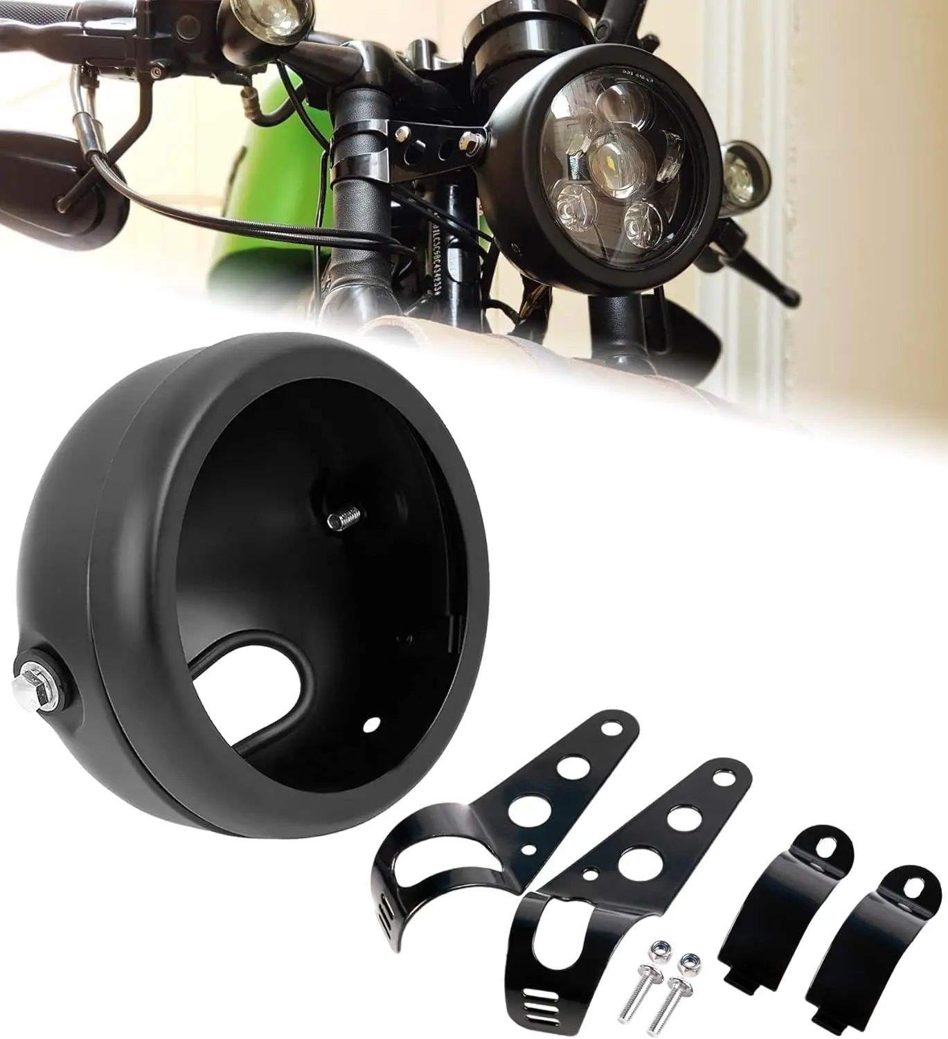 5.75 Inch Motorcycle Headlight Housing Bucket with Bracket for Harley KAWASAKI Honda Yamaha Suzuki Aprilia Matte Black Cover
5.75 Inch Motorcycle Headlight Housing Bucket with Bracket for Harley KAWASAKI Honda Yamaha Suzuki Aprilia Matte Black Cover