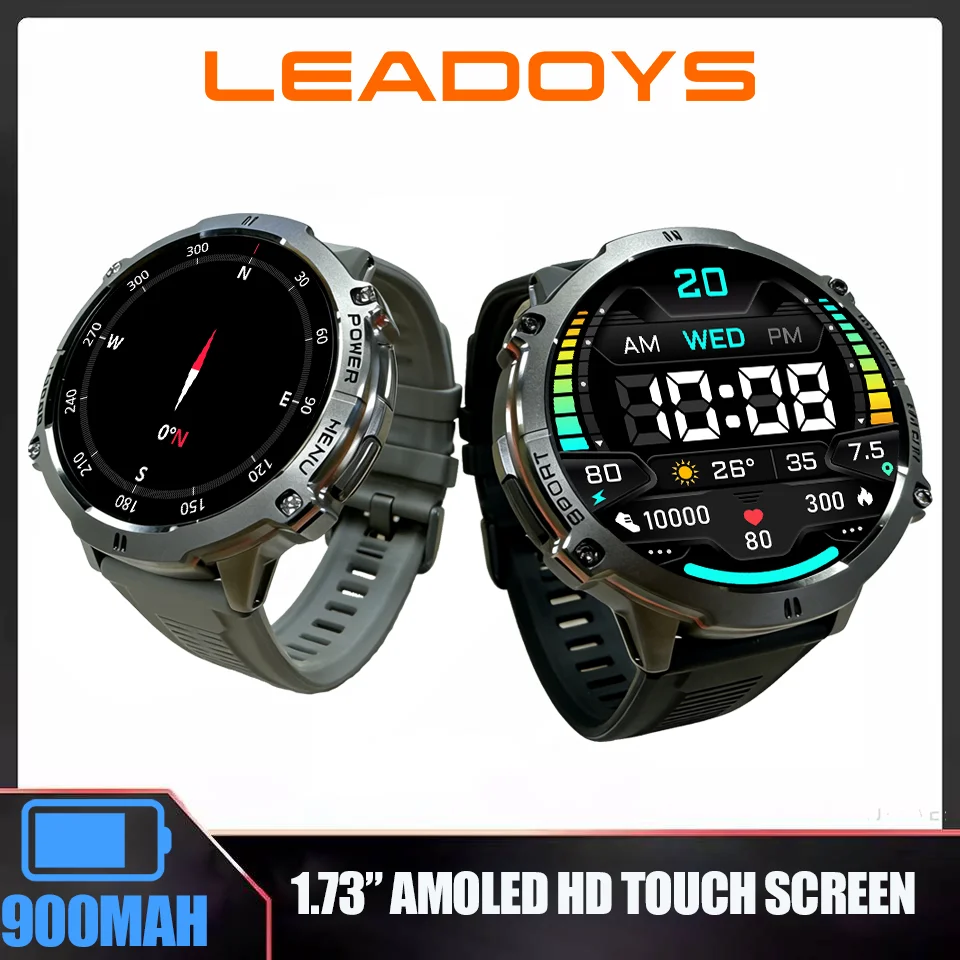 LEADOYS X3 Smart Watch 1.73inch AMOLED Display with 900mAh Battery Bluetooth Calls Blood Oxygen & Fitness Tracker Sport Smartwat
LEADOYS X3 Smart Watch 1.73inch AMOLED Display with 900mAh Battery Bluetooth Calls Blood Oxygen & Fitness Tracker Sport Smartwat