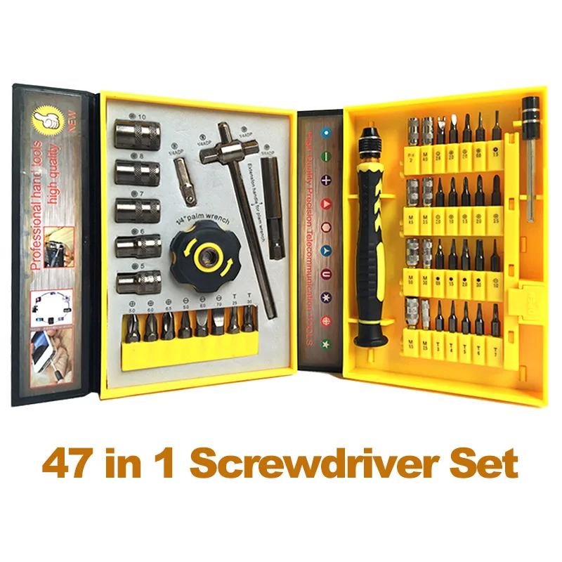 NEW 47 in 1 Multifunctional Screwdriver Set Household Socket Tool Home Appliance Repair Tools Phone Repair Tools
NEW 47 in 1 Multifunctional Screwdriver Set Household Socket Tool Home Appliance Repair Tools Phone Repair Tools