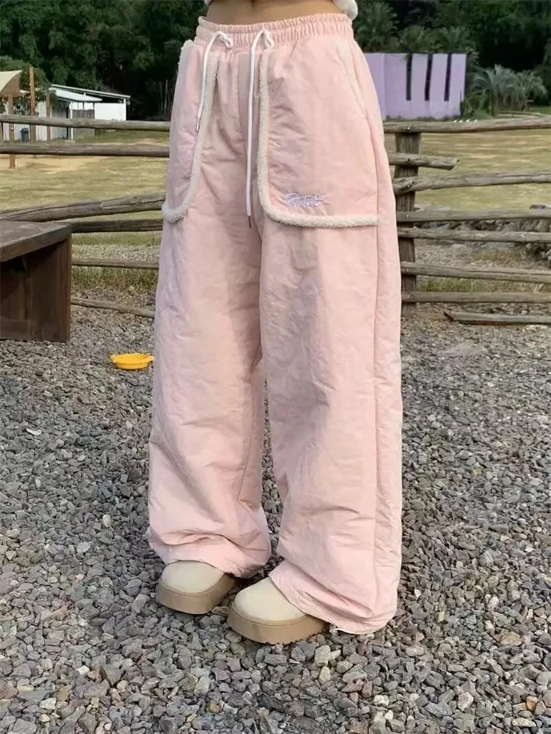 Thicken Y2k Pink Snow Pants Autumn Winte Cute Casual Sweet Korean Chic Loose Versatile Wide Leg Cotton Pants Trendy 2024 New
Thicken Y2k Pink Snow Pants Autumn Winte Cute Casual Sweet Korean Chic Loose Versatile Wide Leg Cotton Pants Trendy 2024 New
