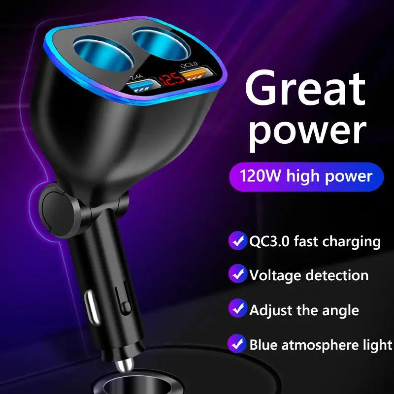 Car Cigarette Lighter Socket Qc3.0 Digital Display Usb Dual Port Fast Charge Multi-functional Charger Adapter
Car Cigarette Lighter Socket Qc3.0 Digital Display Usb Dual Port Fast Charge Multi-functional Charger Adapter