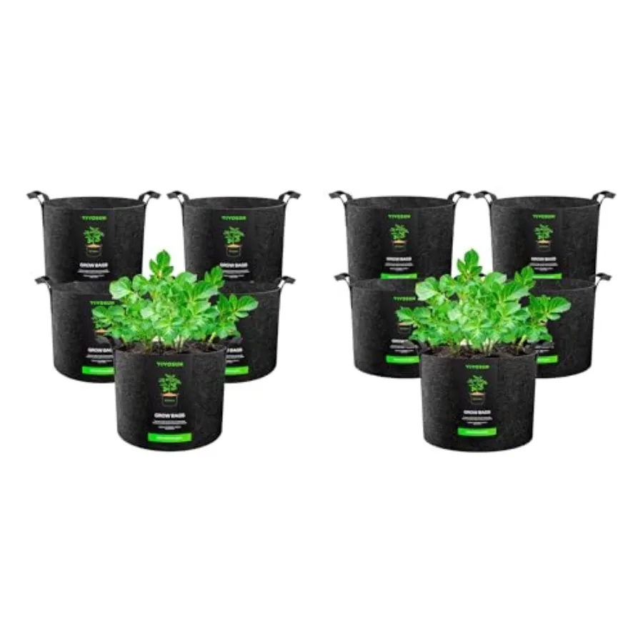 5-Pack 20 Gallon Plant Grow Bags and 5-Pack 5 Gallon Grow Bags Heavy Duty 300G Thickened Nonwoven Plant Fabric Pots with Handle
5-Pack 20 Gallon Plant Grow Bags and 5-Pack 5 Gallon Grow Bags Heavy Duty 300G Thickened Nonwoven Plant Fabric Pots with Handle