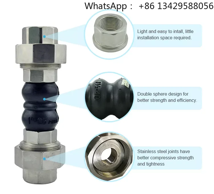 LEEBOO High Quality BSPT Union Type Double Sphere Flexible Screw Thread Connects Rubber Expansion Joint Suppliers
LEEBOO High Quality BSPT Union Type Double Sphere Flexible Screw Thread Connects Rubber Expansion Joint Suppliers