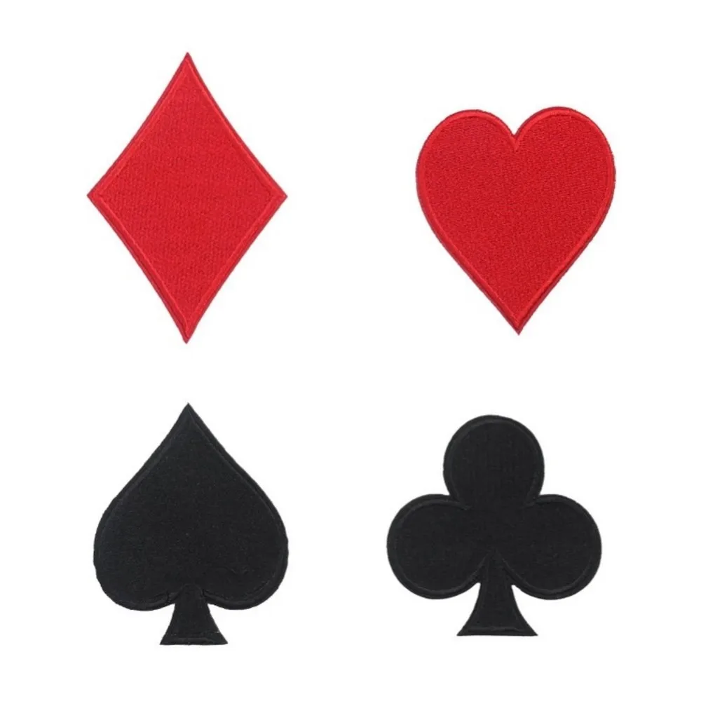 4Pcs Poker Graphics loveing series Patches For on Clothing Pants DIY Ironing Embroidery Patch T-shirt Appliques Accessories
4Pcs Poker Graphics loveing series Patches For on Clothing Pants DIY Ironing Embroidery Patch T-shirt Appliques Accessories