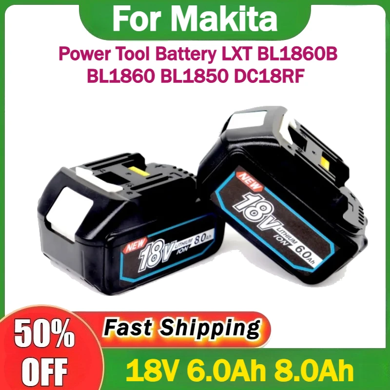Аккумулятор литий-ионный 18В 6.0Ач для электроинструментов Makita, замена LXT BL1860B BL1860 BL1850 DC18RF, 100% совместимый
Аккумулятор литий-ионный 18В 6.0Ач для электроинструментов Makita, замена LXT BL1860B BL1860 BL1850 DC18RF, 100% совместимый