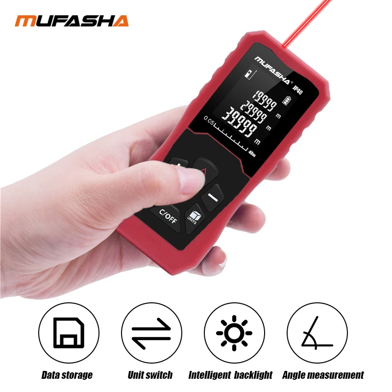 MUFASHA Laser Distance Meter JP 40/60/80/100M Tape Measure Ranger Household Digital Distance Meter
MUFASHA Laser Distance Meter JP 40/60/80/100M Tape Measure Ranger Household Digital Distance Meter