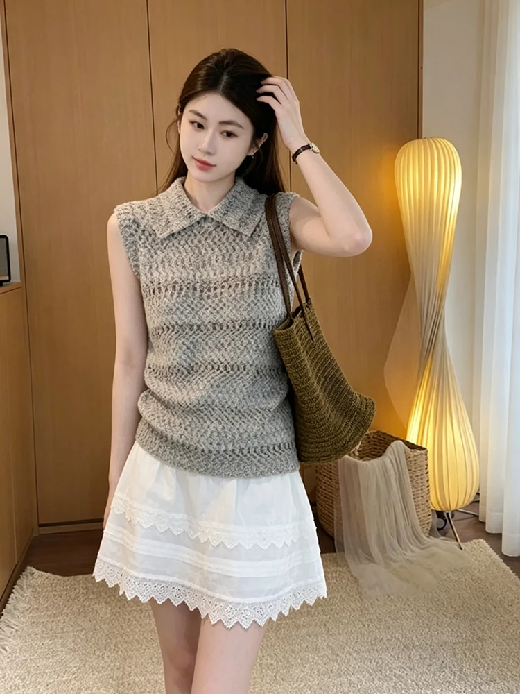 2026 New Korean Style Women's Knitted Vest And Lace Skirt Two-Piece Set Summer Fashion Ensemble Polyester Fiber Regular Sleev...
2026 New Korean Style Women's Knitted Vest And Lace Skirt Two-Piece Set Summer Fashion Ensemble Polyester Fiber Regular Sleev...