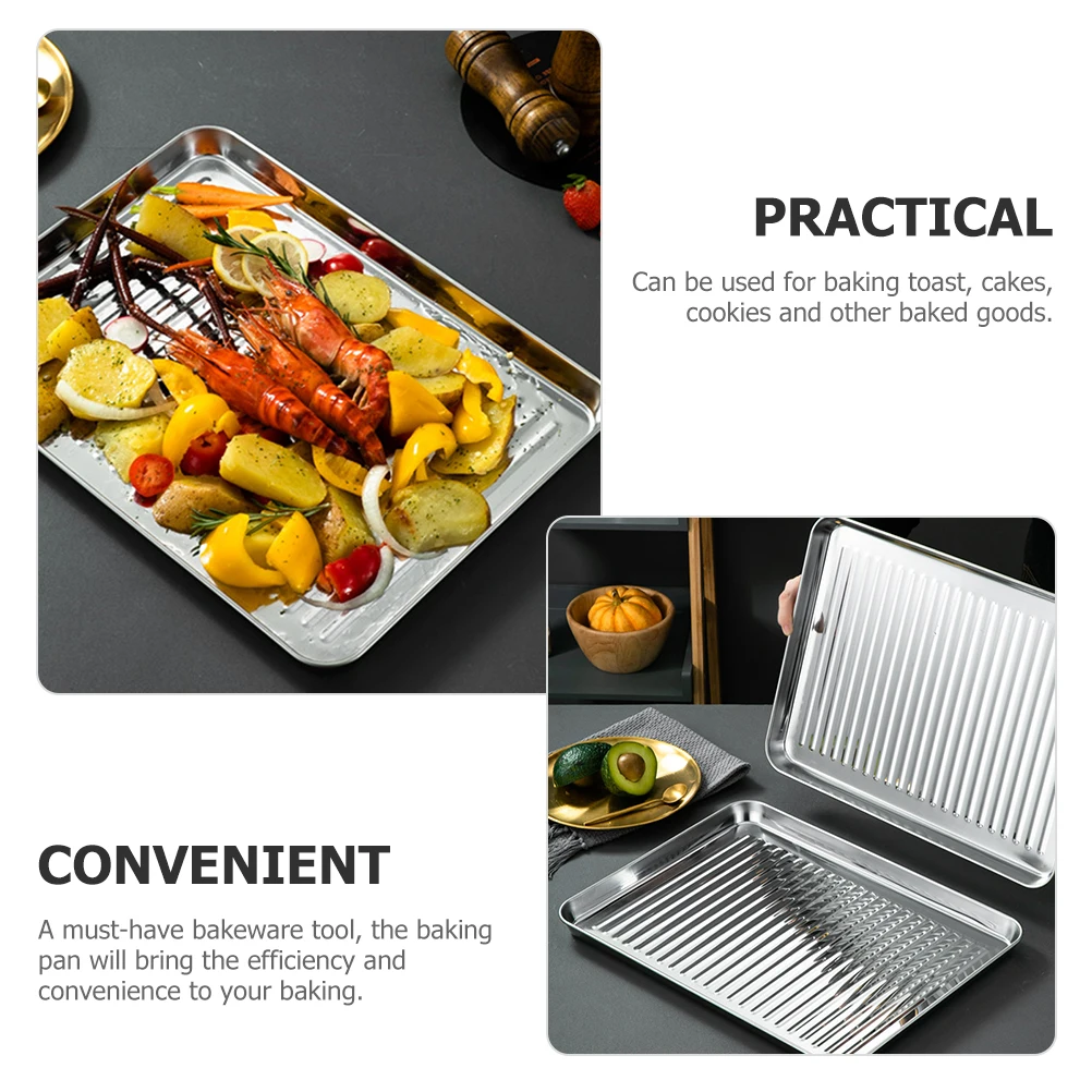 2 Pcs Stainless Steel Bakeware Baking Tray Bread Trays for Oven Cookie Pan Toaster Replacement Small Cooking Pans
2 Pcs Stainless Steel Bakeware Baking Tray Bread Trays for Oven Cookie Pan Toaster Replacement Small Cooking Pans