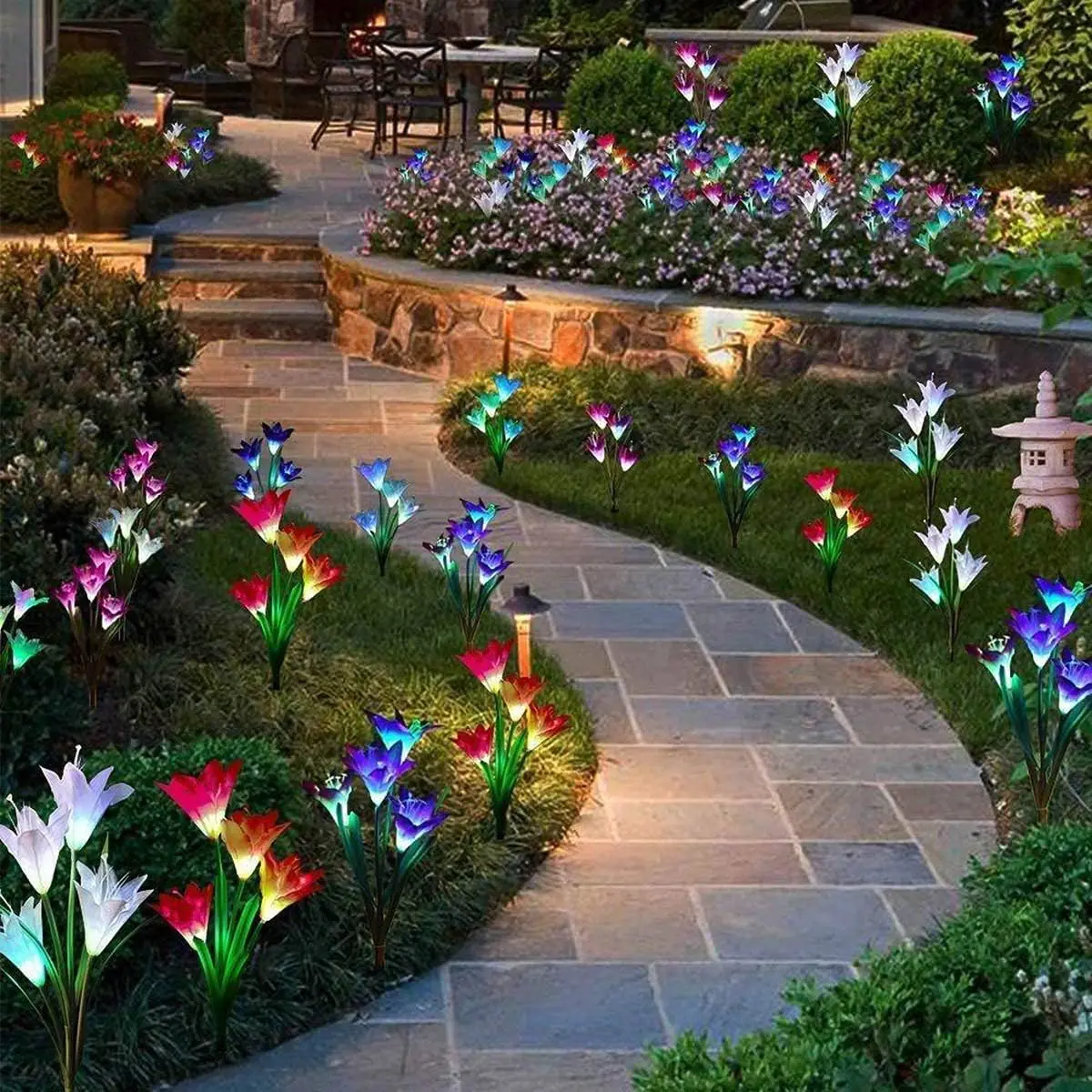 Solar Lights Garden Outdoor, 3 Pack Solar Flower Lights for Mothers Day Gifts, Solar Garden Lights with 12 Bigger Lily Flower
Solar Lights Garden Outdoor, 3 Pack Solar Flower Lights for Mothers Day Gifts, Solar Garden Lights with 12 Bigger Lily Flower