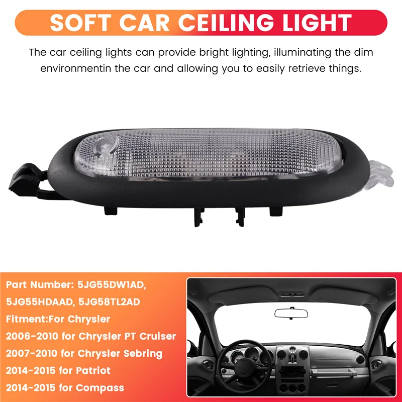 Roof Dome Light With Switch 5JG55DW1AD 5JG55HDAAD 5JG58TL2AD For Jeep Patriot Compass Chrysler Sebring Reading Map Lamp-AT80
Roof Dome Light With Switch 5JG55DW1AD 5JG55HDAAD 5JG58TL2AD For Jeep Patriot Compass Chrysler Sebring Reading Map Lamp-AT80