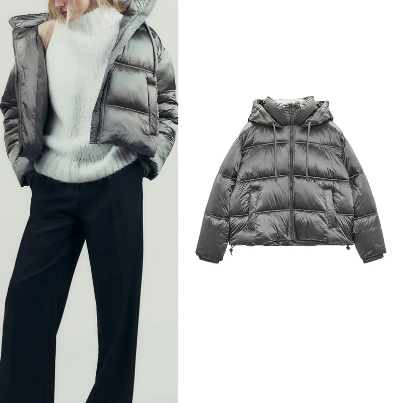 Серебристая укороченная хлопковая куртка с капюшоном для женщин, осенне-зимняя новинка, на молнии, цветная
Серебристая укороченная хлопковая куртка с капюшоном для женщин, осенне-зимняя новинка, на молнии, цветная