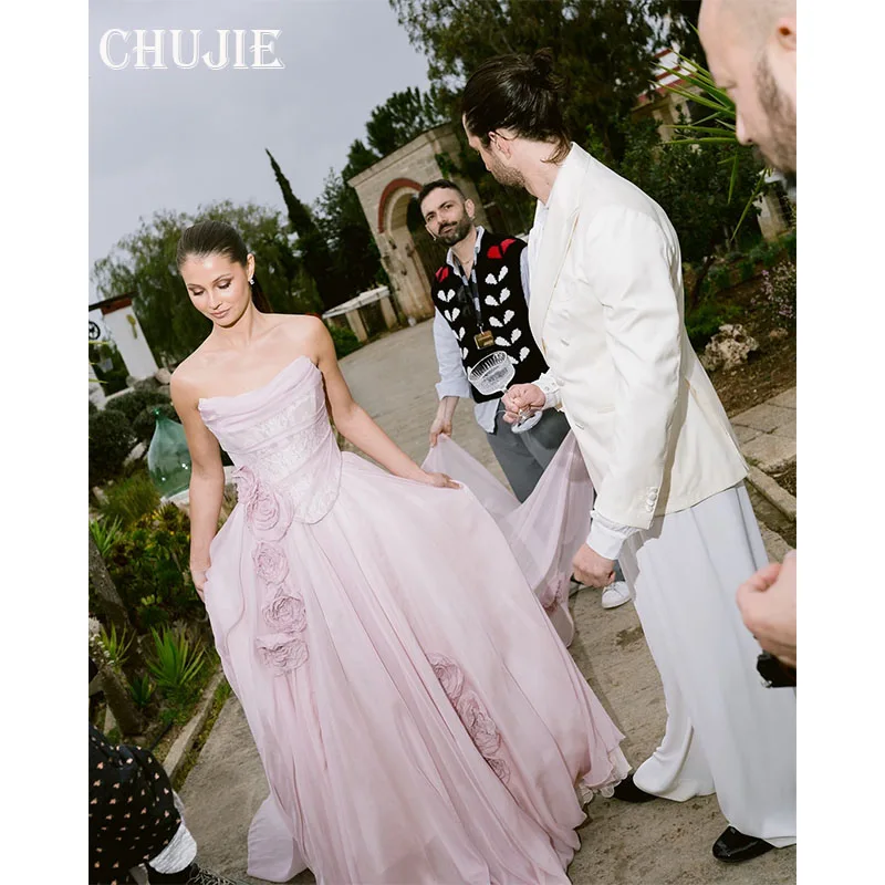 3D Flowers Lace Wedding Dresses A Line Pleated Bridal Gowns Strapless Custom Made Bride Dress Vestido de novia Prom Evening Gown
3D Flowers Lace Wedding Dresses A Line Pleated Bridal Gowns Strapless Custom Made Bride Dress Vestido de novia Prom Evening Gown