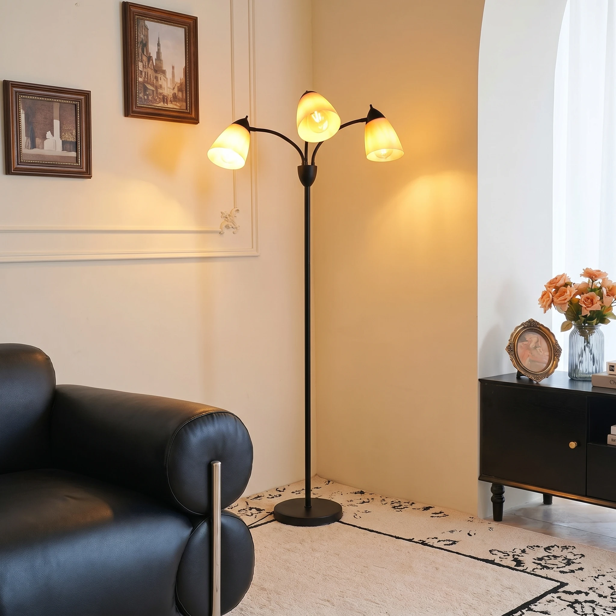 Modern Reading Floor Lamp, 3-Light Floor Lamp Black with Reading Lamp, Adjustable Flexible Tree Standing Lamp for Bedroom Study Room Office, Modern Multi Head Reading Floor Lights, E26 Base
Modern Reading Floor Lamp, 3-Light Floor Lamp Black with Reading Lamp, Adjustable Flexible Tree Standing Lamp for Bedroom Study Room Office, Modern Multi Head Reading Floor Lights, E26 Base